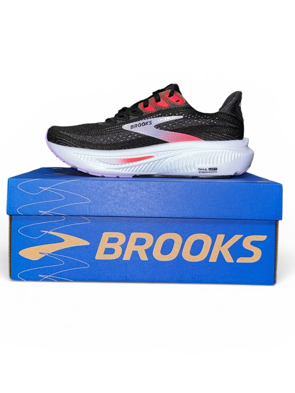 Brooks Ghost 17 Black Purple Coral Running Walking Shoes Women Size 6.5 NEW NIB